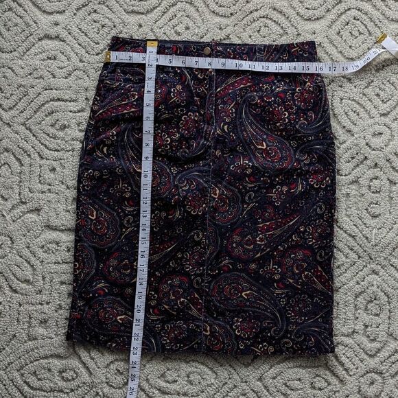 Tommy HILFIGER Velvet Paisley Pencil Skirt Size 4 @V - Picture 6 of 11